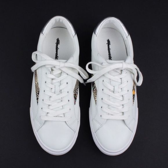 New MADEWELL Womens Size 6.5 Sidewalk Low-Top Sneakers Metallic Stamped Leather - Picture 4 of 4